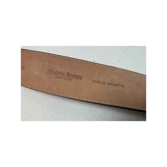 Maison Boinet Dark Chocolate Brown Adjustable Leather Belt Sz. S